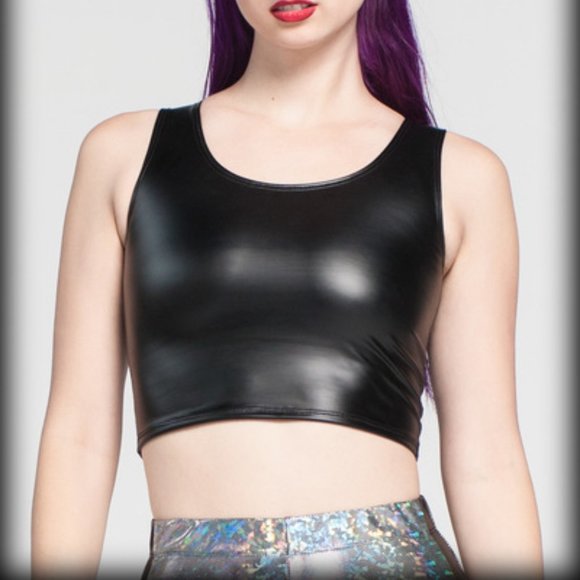 Michelle Uberreste Tops - Michelle Uberreste Intrigue Crop Tank Matte Black Large